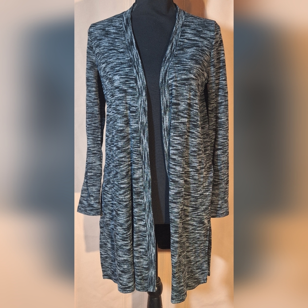 SOPRANO Black and Gray Open Front Cardigan